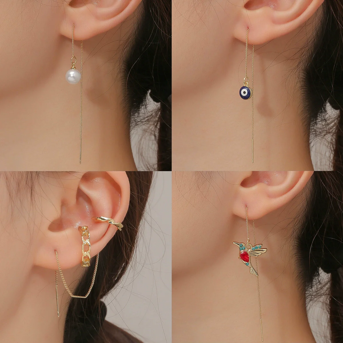 Highend Alloy Geometric Earrings For Women With Long Tassel And Butterfly Love Bird Design - Image 2