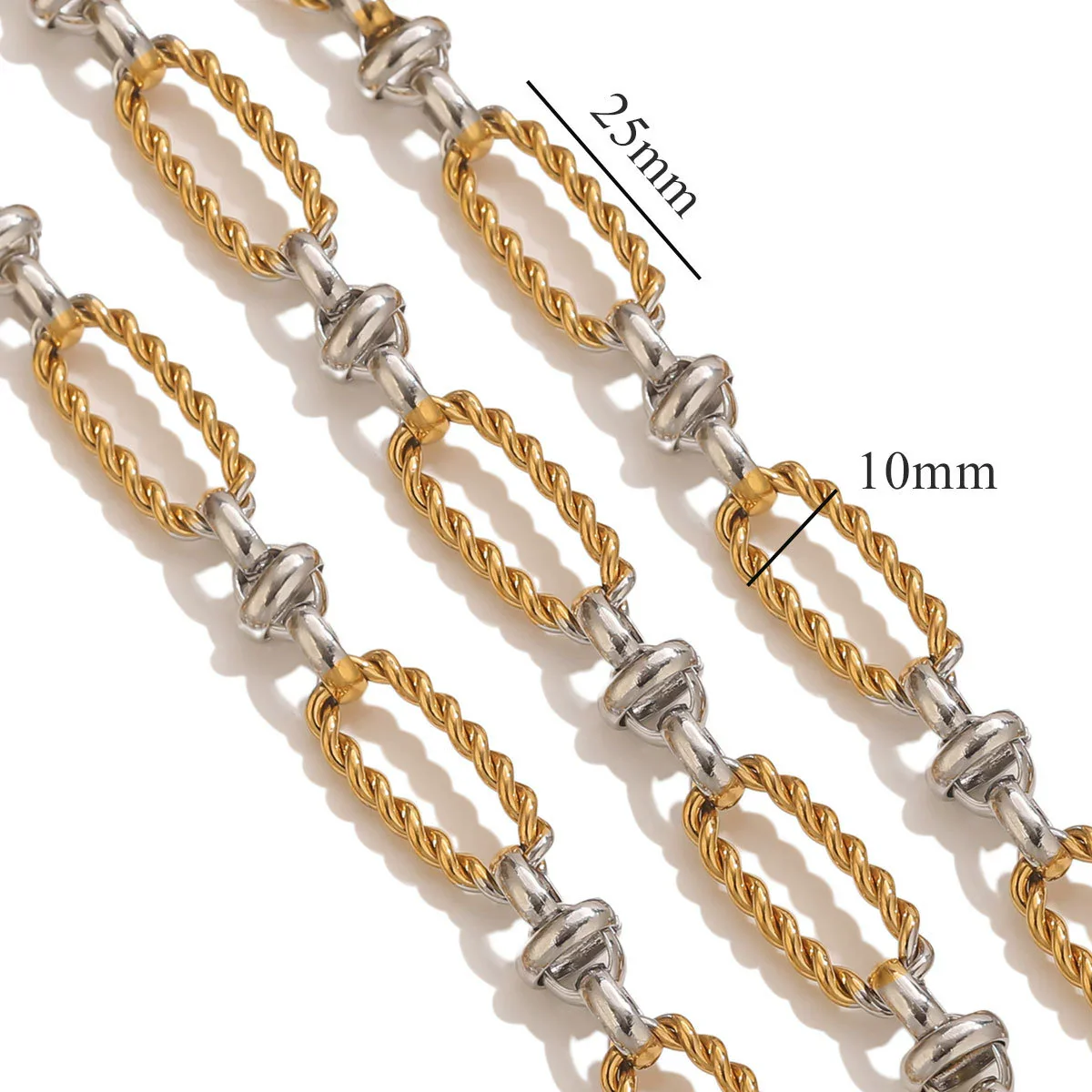Hiphop Stainless Steel Gradient Plated Totem Handmade Chain Bracelet Necklace - Image 11
