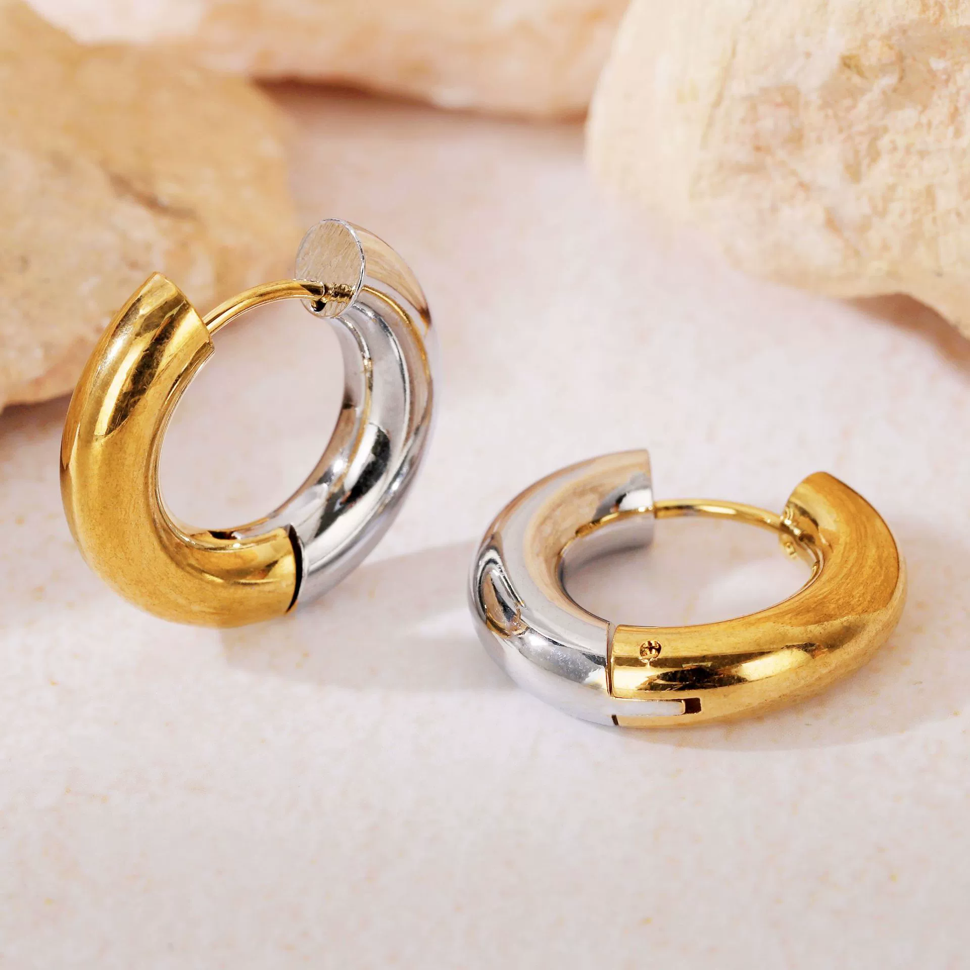 Hoop Earrings Titanium Steel Geometric Electroplating For Women Punk Style - Image 19