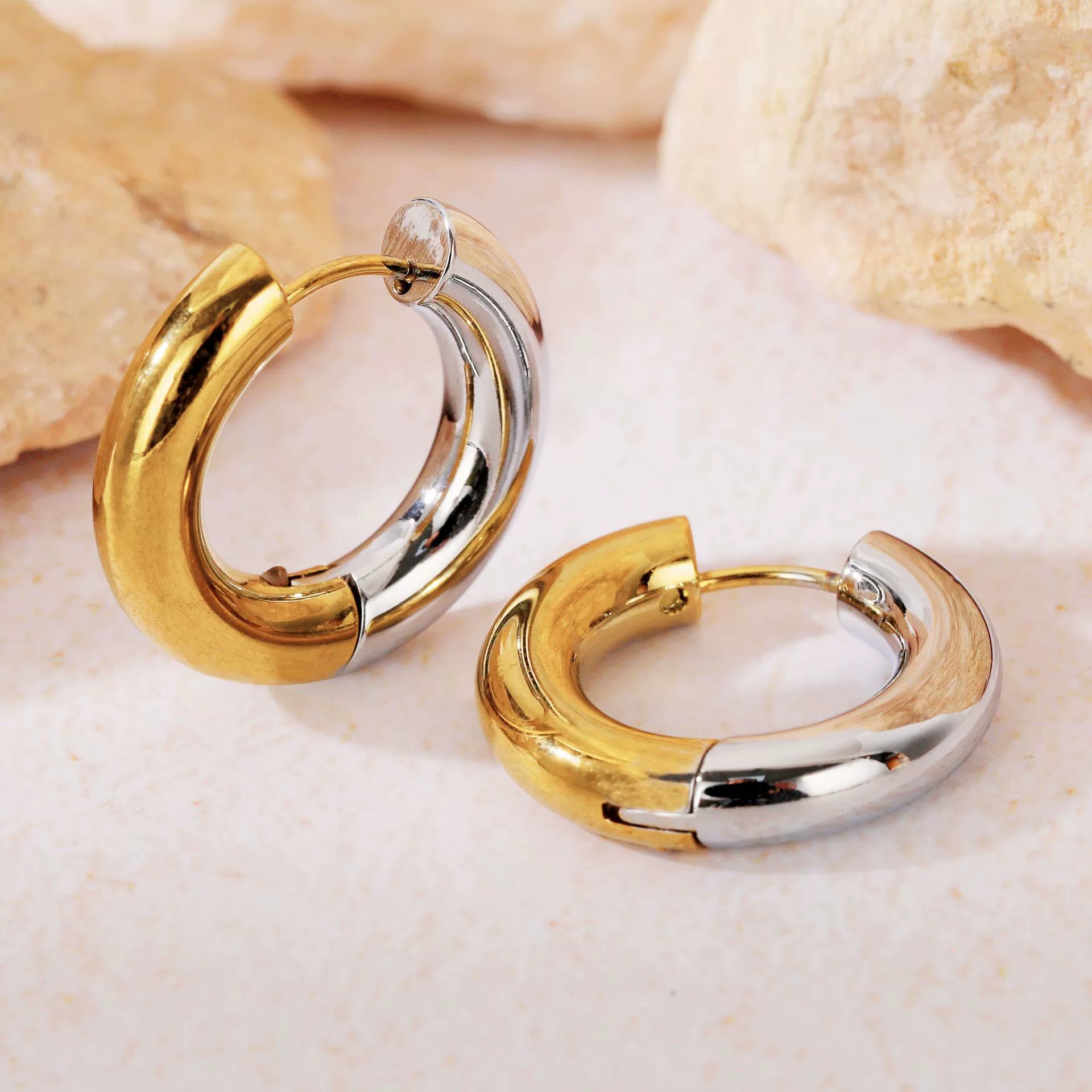 Hoop Earrings Titanium Steel Geometric Electroplating For Women Punk Style - Image 20