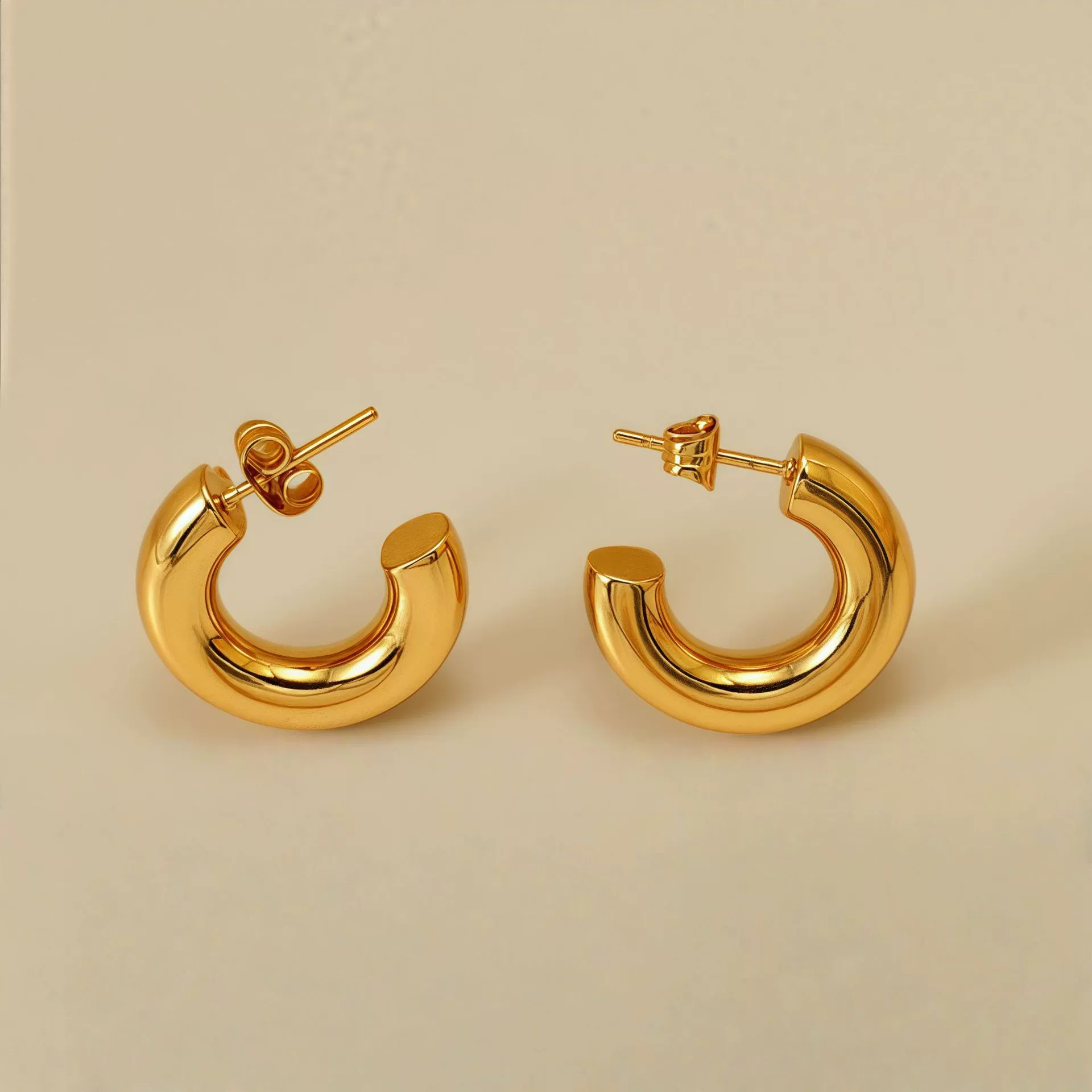 Hoop Earrings Titanium Steel Geometric Electroplating For Women Punk Style - Image 3
