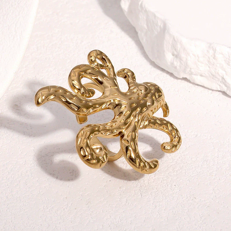 Hotselling Simple Animal Design Electroplated Stainless Steel Women's Open Ring Hand Jewelry - Image 2