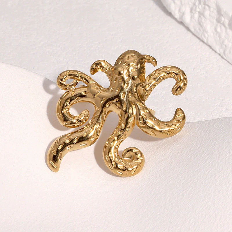 Hotselling Simple Animal Design Electroplated Stainless Steel Women's Open Ring Hand Jewelry - Image 4