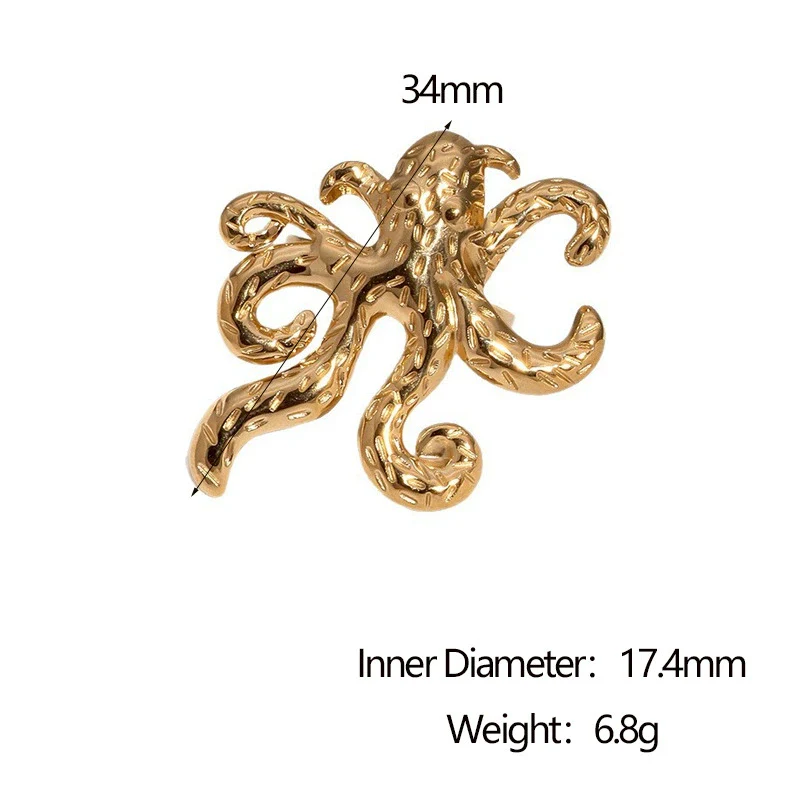 Hotselling Simple Animal Design Electroplated Stainless Steel Women's Open Ring Hand Jewelry - Image 5