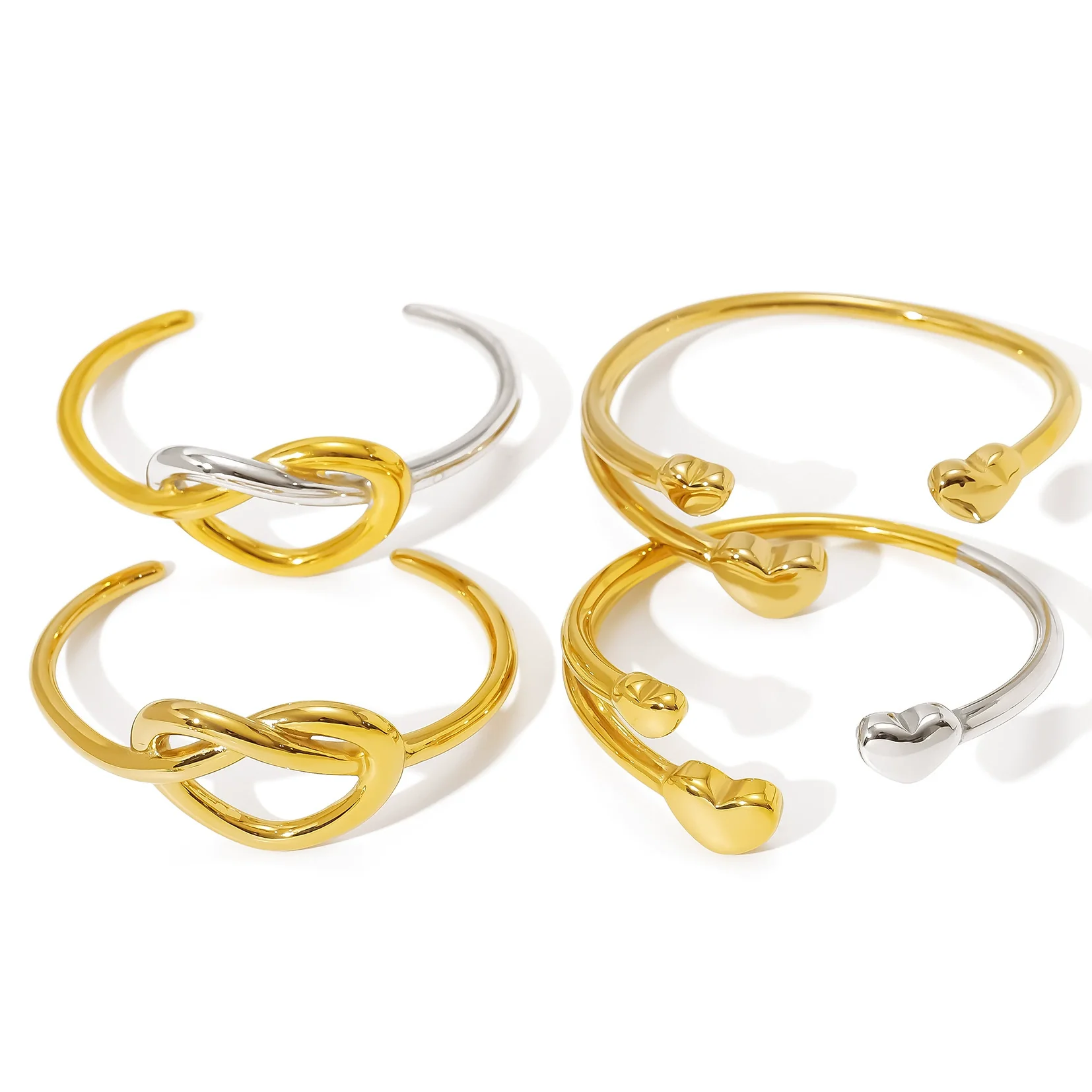 Hotselling Stainless Steel 18K Gold Electroplated Polished Bracelet With Geometric Knot Design - Image 5