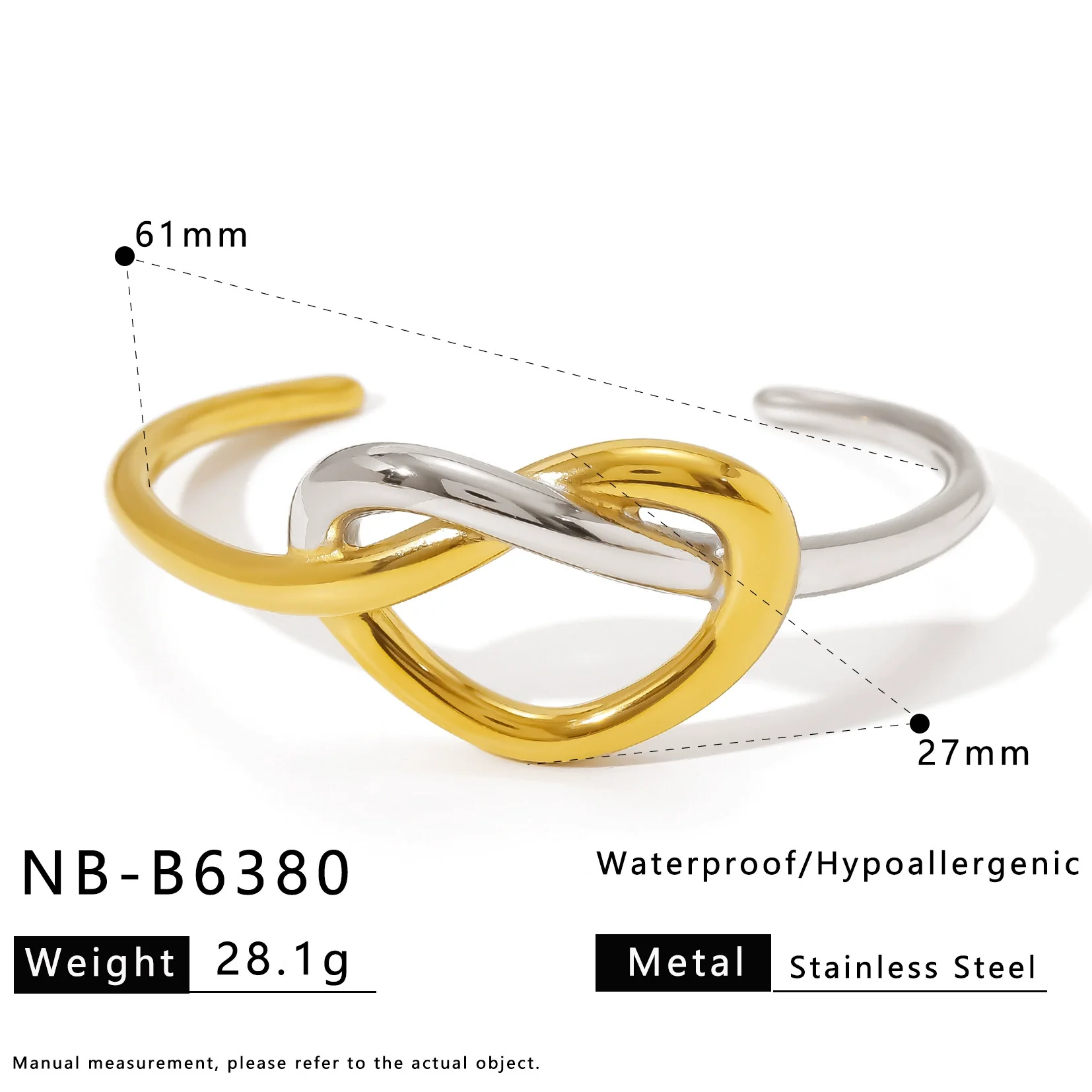 Hotselling Stainless Steel 18K Gold Electroplated Polished Bracelet With Geometric Knot Design - Image 6