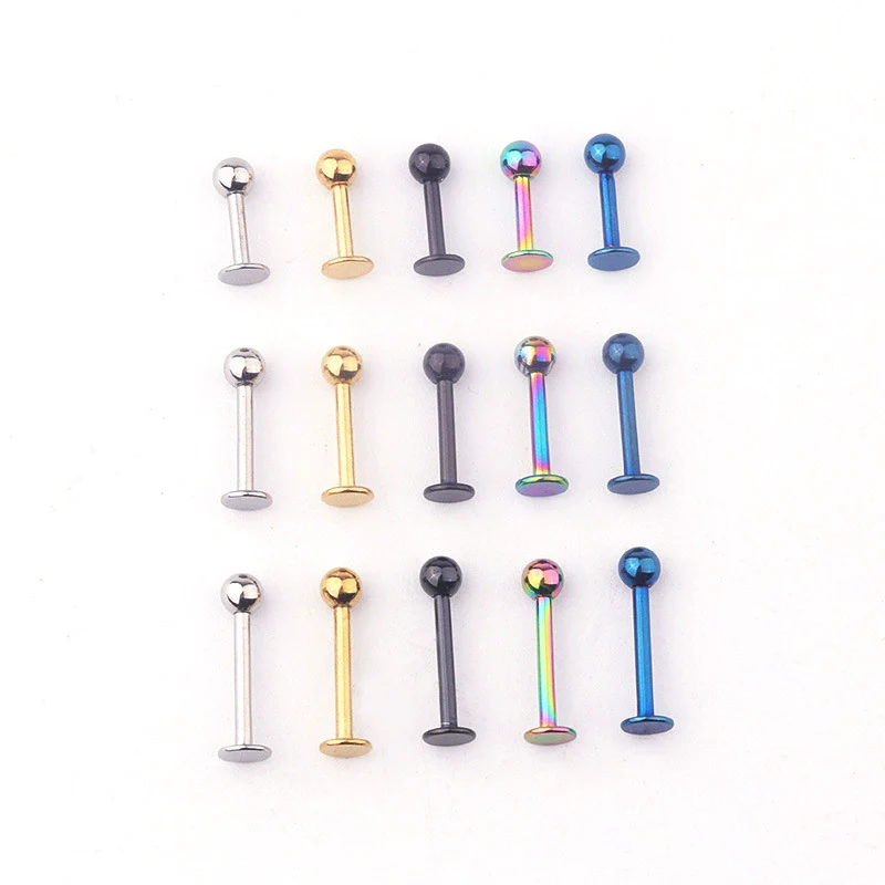 Human Body Puncture Jewelry Stainless Steel Round Geometric Vacuum Plating Electroplating Unisex