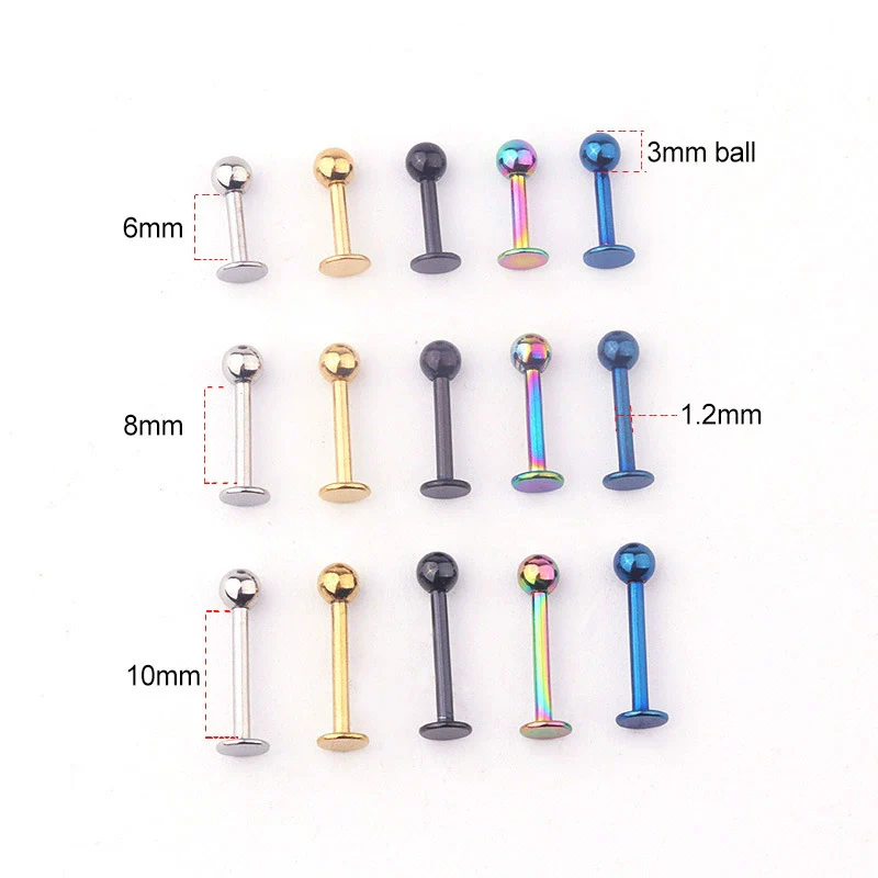 Human Body Puncture Jewelry Stainless Steel Round Geometric Vacuum Plating Electroplating Unisex - Image 2
