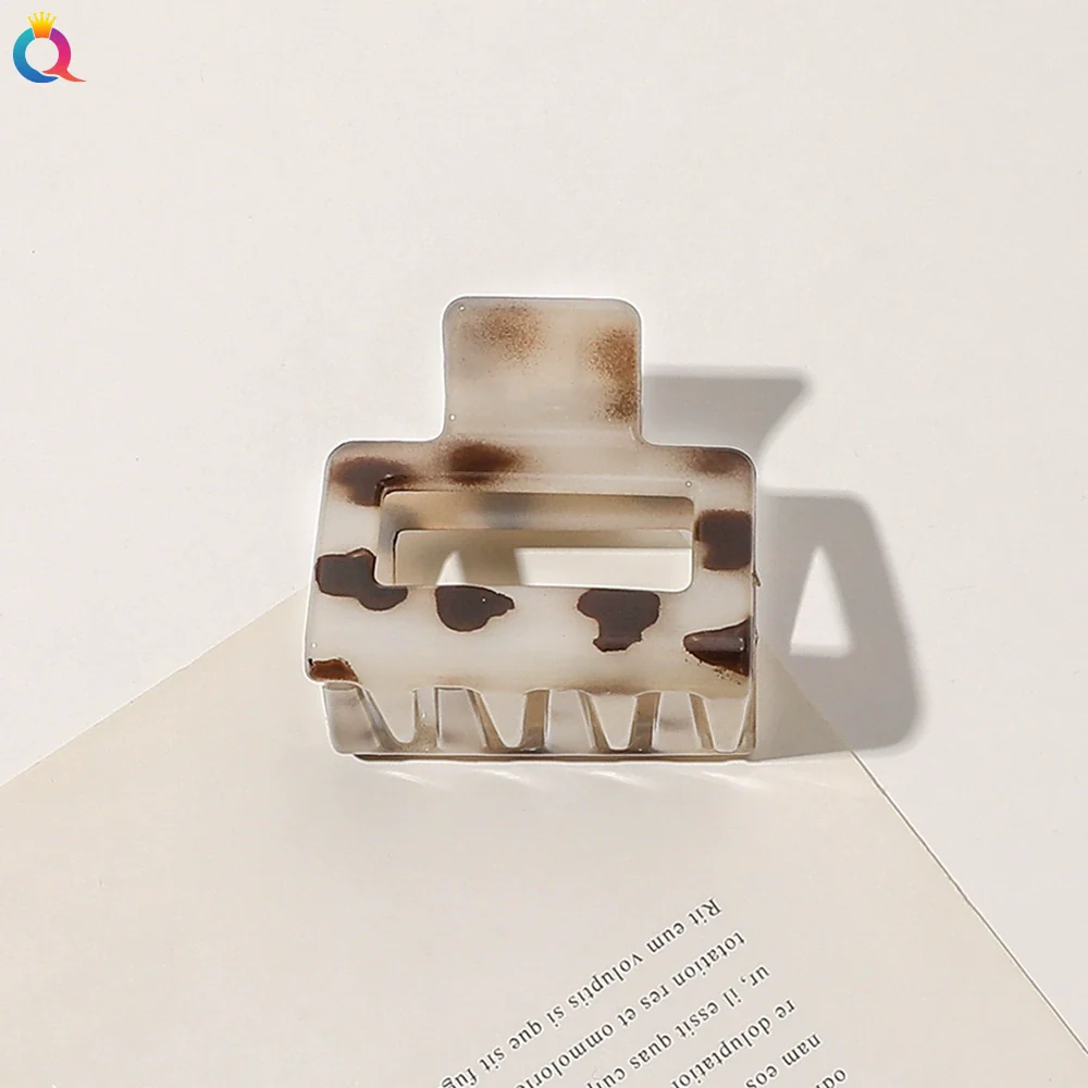 Imitation Acetic Acid Handmade Leopard Print Geometric Hair Clip For Women - Image 16