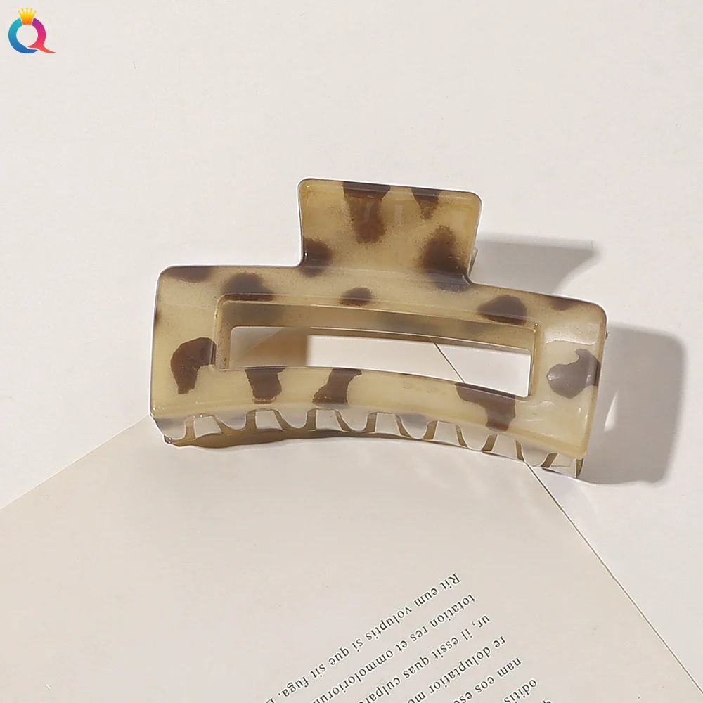Imitation Acetic Acid Handmade Leopard Print Geometric Hair Clip For Women - Image 20