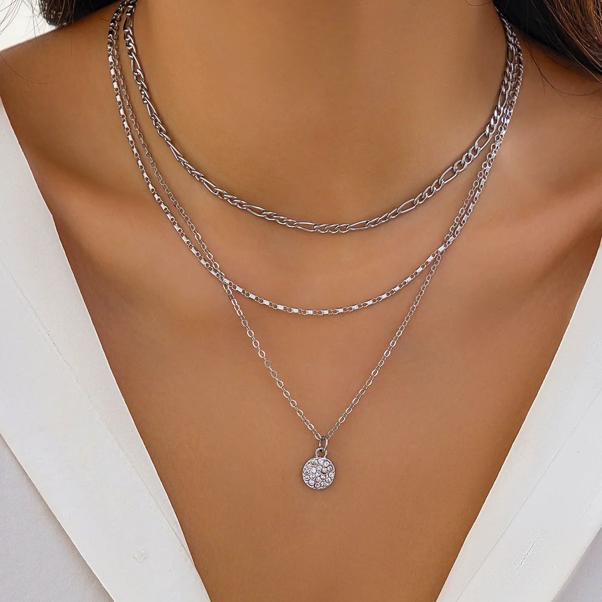 Imitation Pearl Butterfly Geometric Rhinestone Tassel Necklace With Electroplating For Women - Image 7