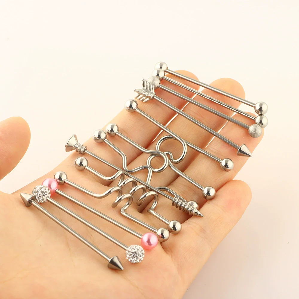 Industrial Barbell Crossbar Piercing Jewelry Stainless Steel Geometric Fruit Food Style - Image 2