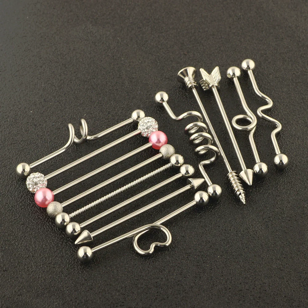 Industrial Barbell Crossbar Piercing Jewelry Stainless Steel Geometric Fruit Food Style - Image 4