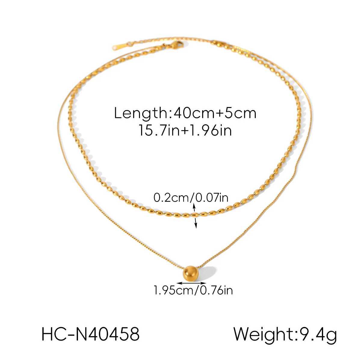 Ins Style Doublelayer Gold Plated Stainless Steel Necklace With Heart Bow Tie Star Geometric Shapes For Women - Image 11