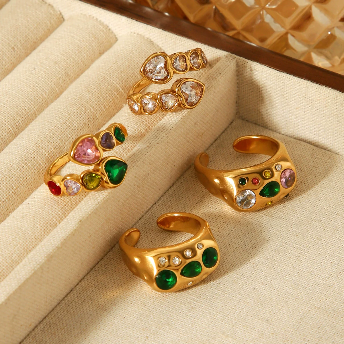 Ins Style Geometric Stainless Steel Women's Ring Inlaid With Zircon - Image 4
