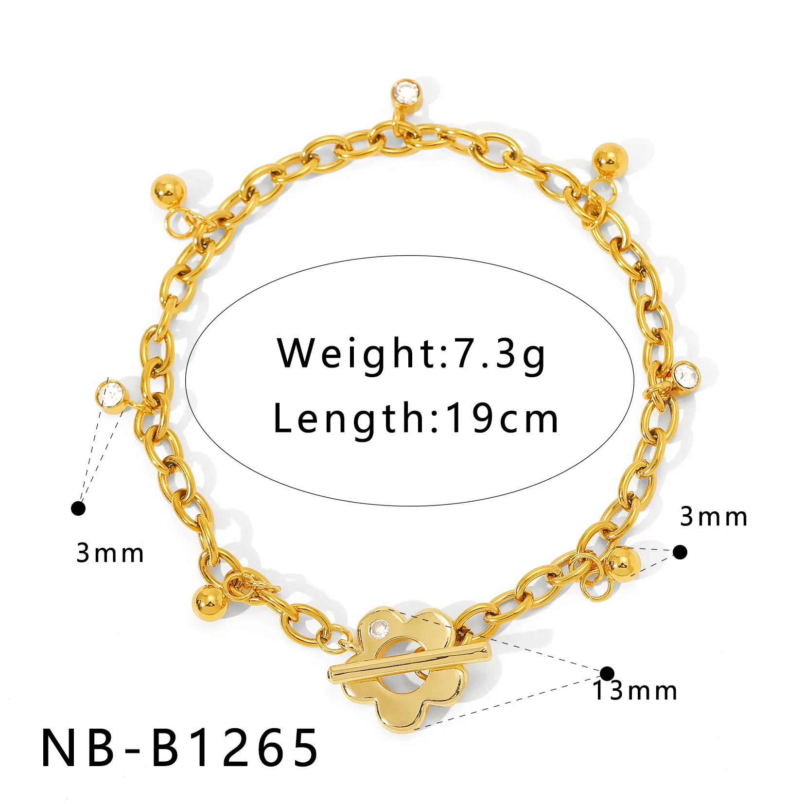 Ins Style Unique Design Simple Connection Gold Plated Stainless Steel Bracelet With Heart Shape And Geometric Shape For Women And Unisex - Image 5