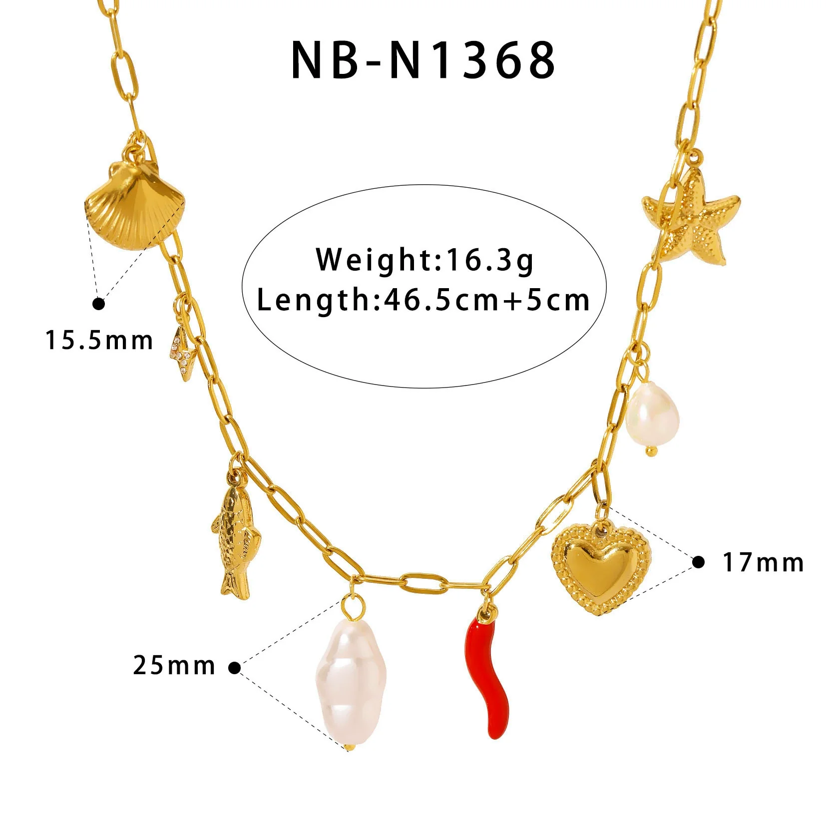 Ins Style Women's Stainless Steel And 18K Necklace With Heart Shape Geometric And Animal Zodiac Pendants Furnace Vacuum Plated 18K Spring Buckle Diy Jewelry Accessories - Image 6