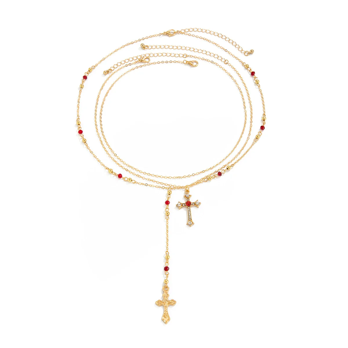 Jewelry 3Piece Set With Cross Frame Chain Necklace Copperclad Iron Copper Alloy Geometric Electroplating - Image 5