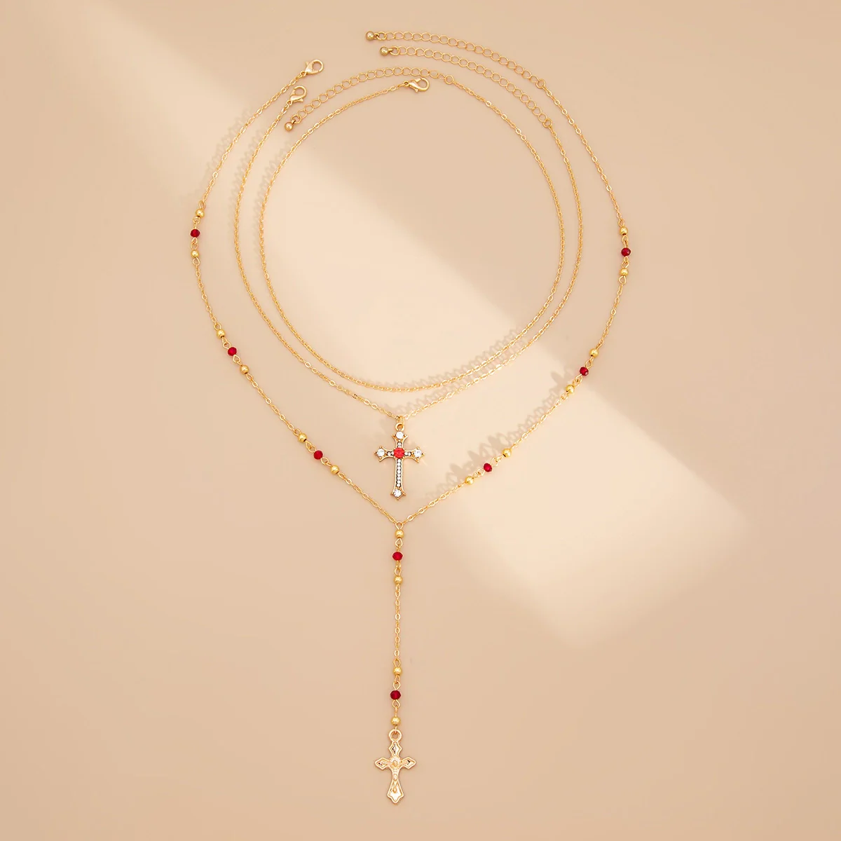 Jewelry 3Piece Set With Cross Frame Chain Necklace Copperclad Iron Copper Alloy Geometric Electroplating - Image 6