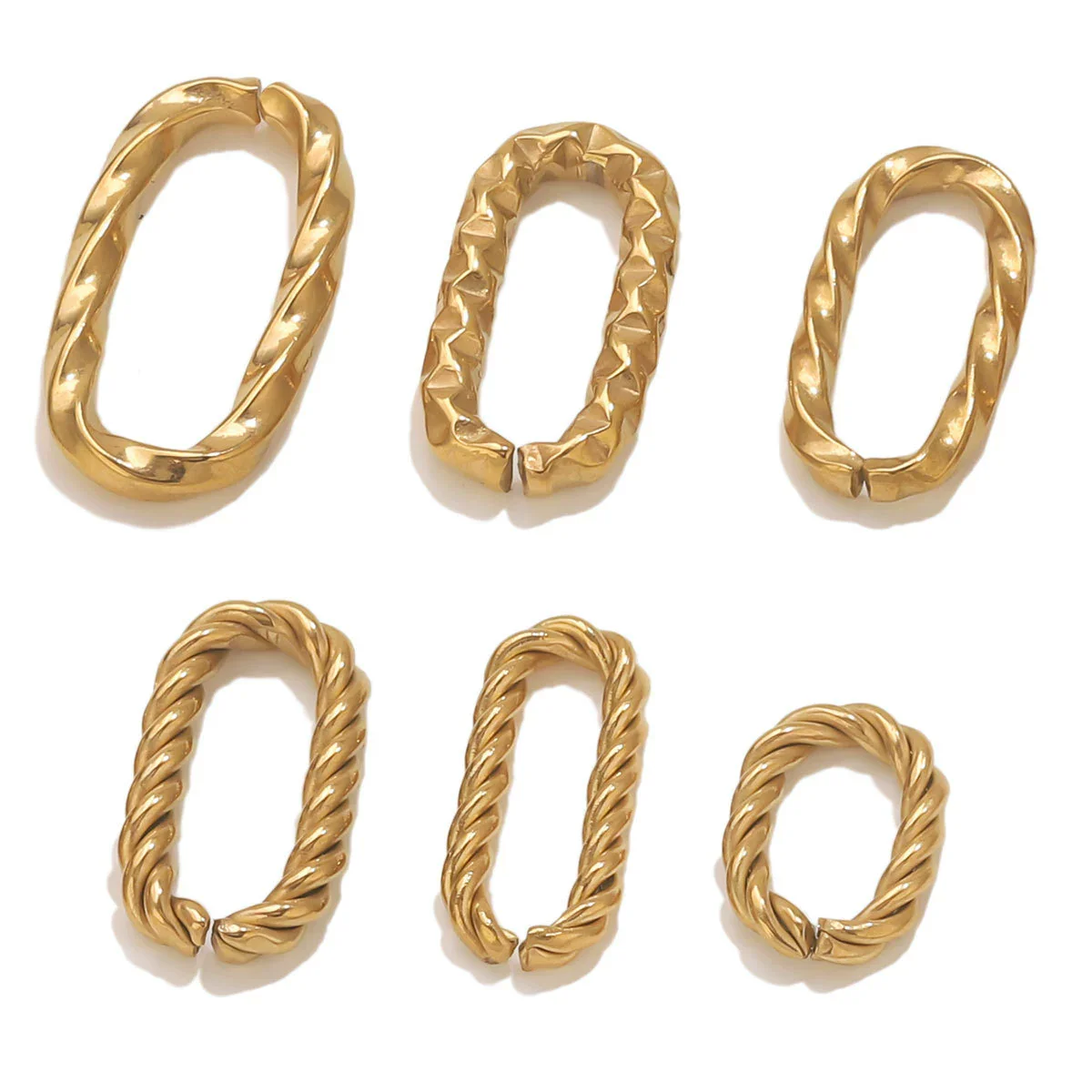 Jewelry Accessories Bracelet Necklace Connecting Buckle Geometric Oval Chain Titanium Steel Goldplated Stainless Steel Electroplated Totem Minimalist - Image 4
