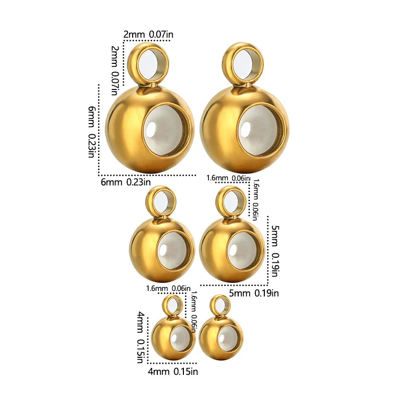 Jewelry Accessories Bracelet Necklace Made Of 18K Real Gold And Stainless Steel With Round Silicone Nonslip Adjustable Positioning Beads Electroplated And Handmade - Image 2