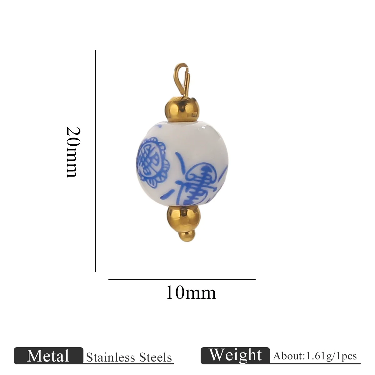 Jewelry Accessories Ceramic Pendant Stainless Steel Handmade Totem Curved Needle Earrings - Image 12