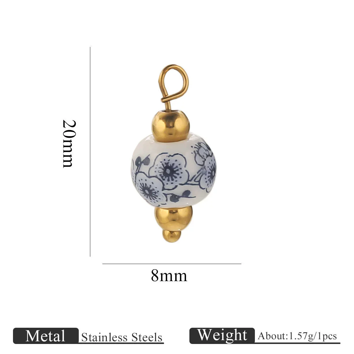 Jewelry Accessories Ceramic Pendant Stainless Steel Handmade Totem Curved Needle Earrings - Image 15
