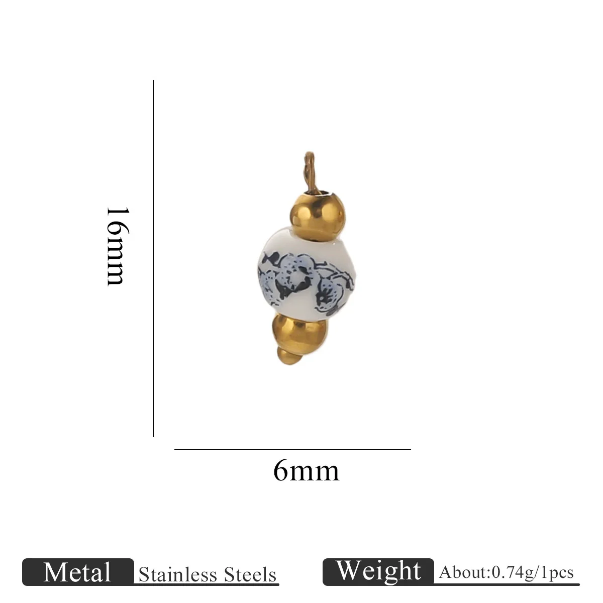 Jewelry Accessories Ceramic Pendant Stainless Steel Handmade Totem Curved Needle Earrings - Image 18