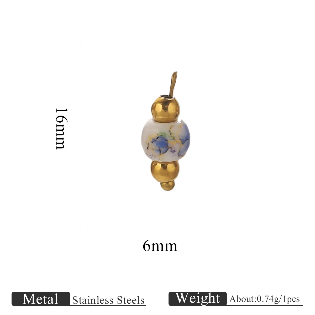 Jewelry Accessories Ceramic Pendant Stainless Steel Handmade Totem Curved Needle Earrings - Image 19