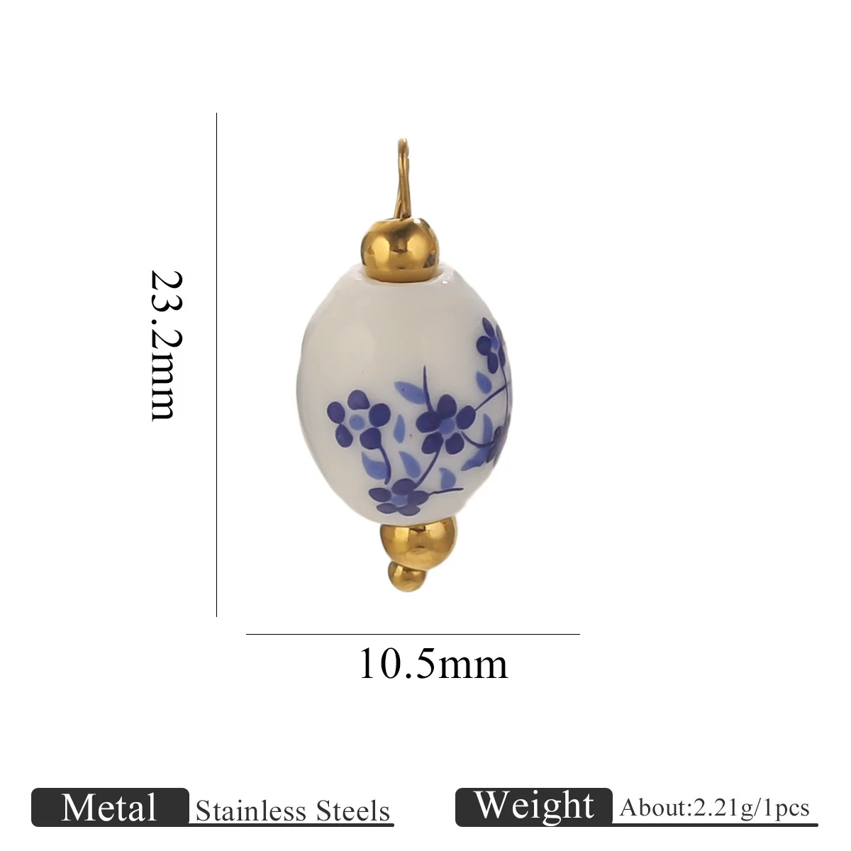 Jewelry Accessories Ceramic Pendant Stainless Steel Handmade Totem Curved Needle Earrings - Image 22