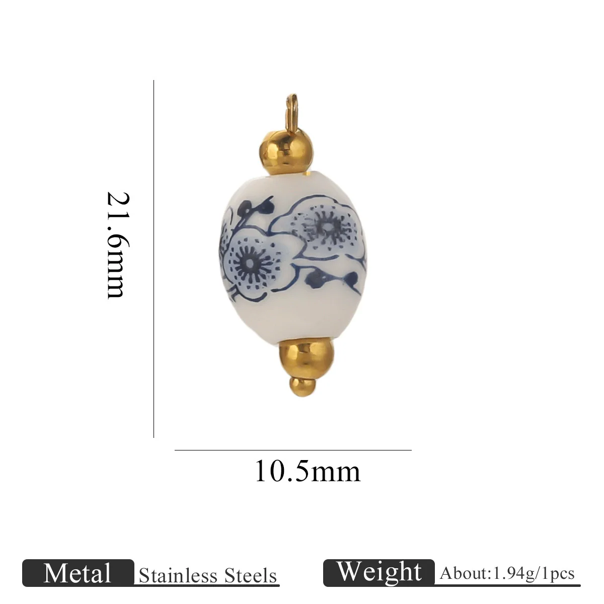 Jewelry Accessories Ceramic Pendant Stainless Steel Handmade Totem Curved Needle Earrings - Image 23