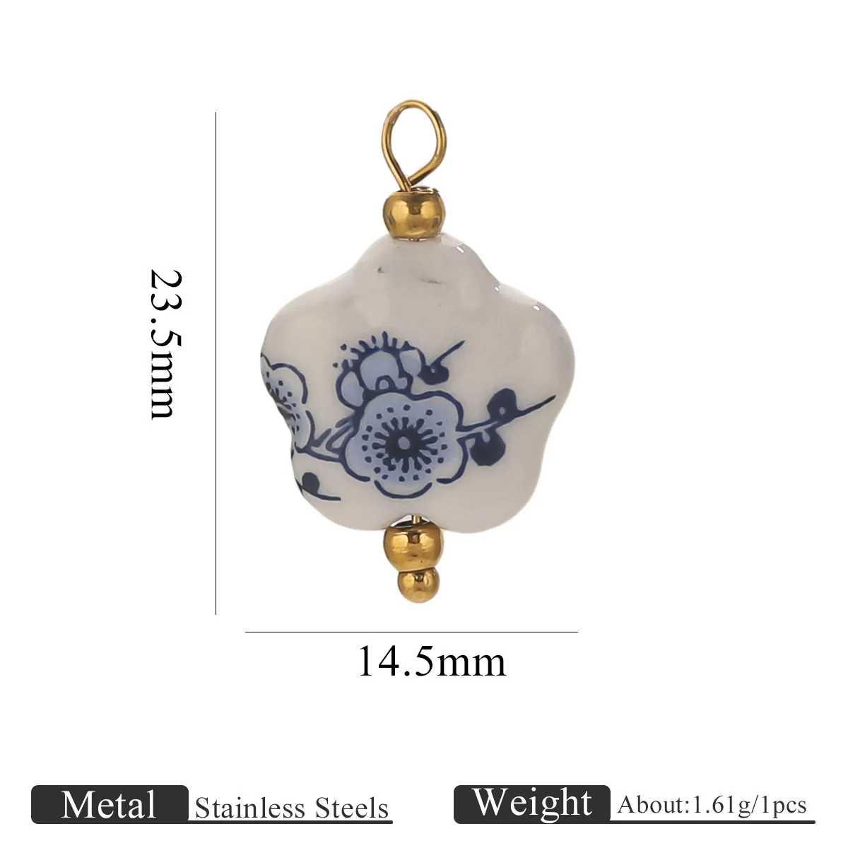 Jewelry Accessories Ceramic Pendant Stainless Steel Handmade Totem Curved Needle Earrings - Image 25