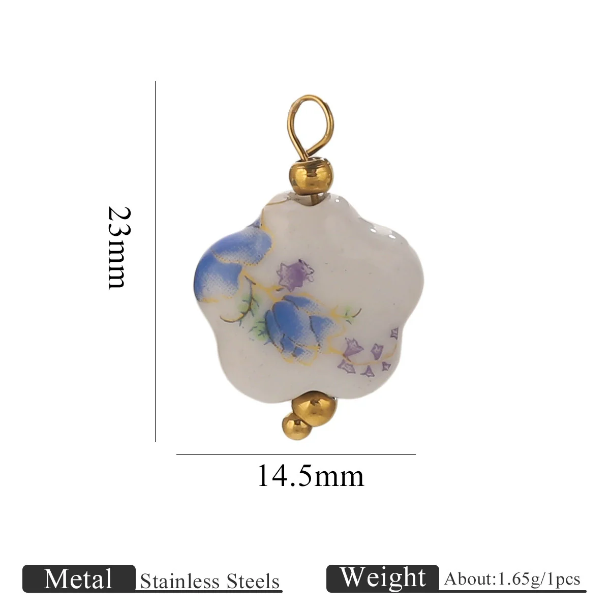 Jewelry Accessories Ceramic Pendant Stainless Steel Handmade Totem Curved Needle Earrings - Image 26