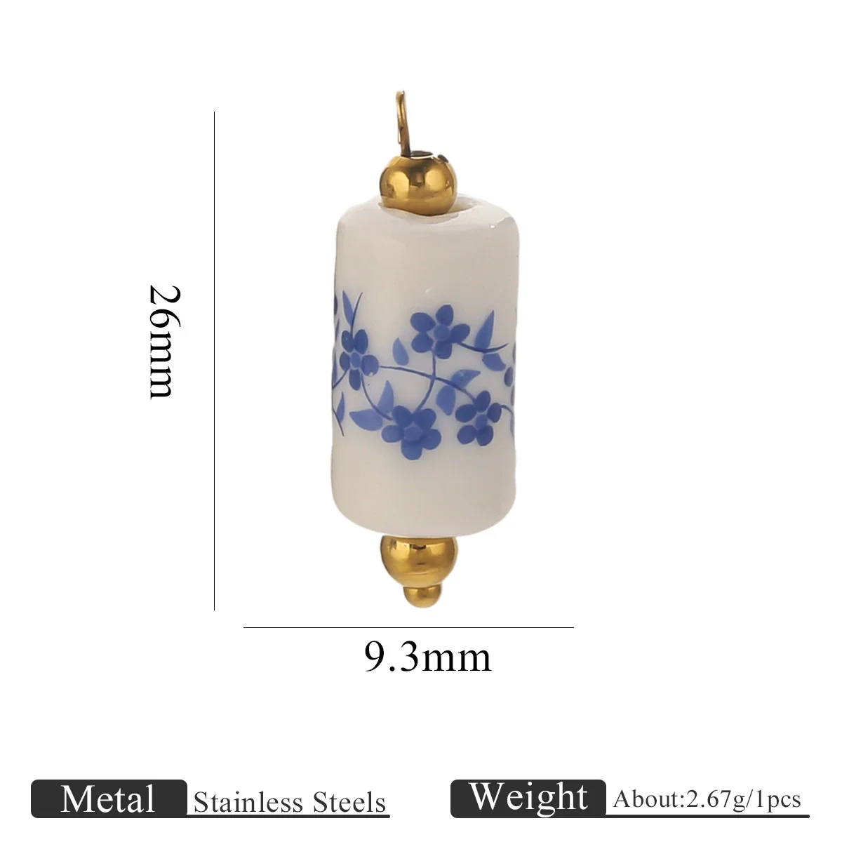 Jewelry Accessories Ceramic Pendant Stainless Steel Handmade Totem Curved Needle Earrings - Image 27