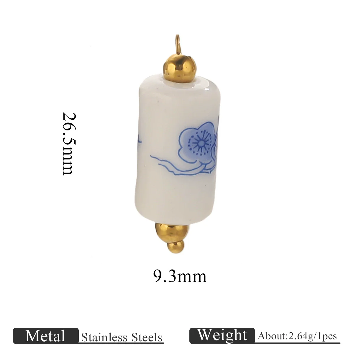 Jewelry Accessories Ceramic Pendant Stainless Steel Handmade Totem Curved Needle Earrings - Image 29