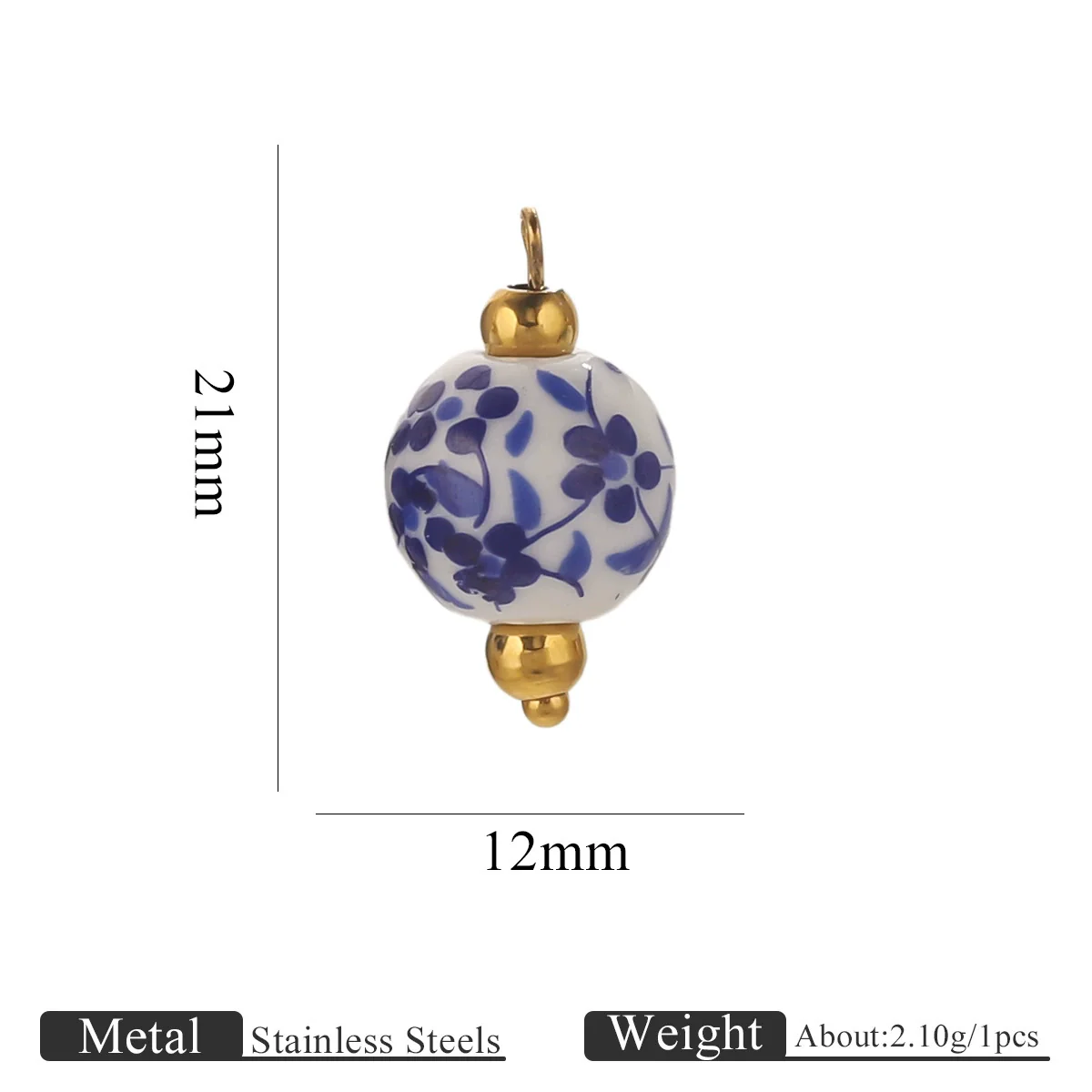 Jewelry Accessories Ceramic Pendant Stainless Steel Handmade Totem Curved Needle Earrings - Image 6