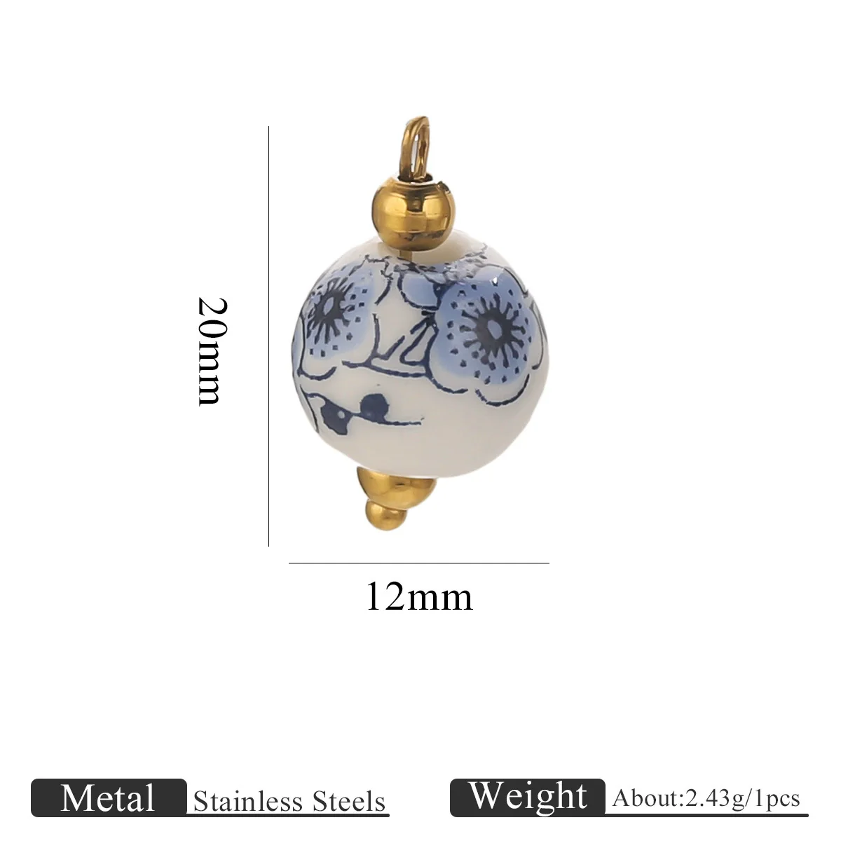 Jewelry Accessories Ceramic Pendant Stainless Steel Handmade Totem Curved Needle Earrings - Image 7