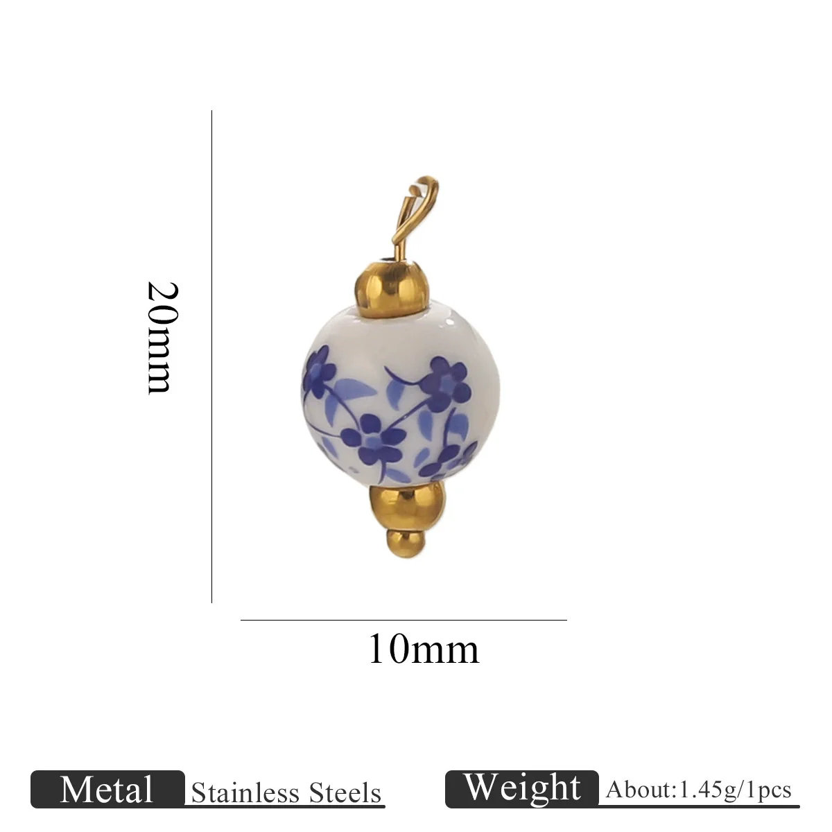 Jewelry Accessories Ceramic Pendant Stainless Steel Handmade Totem Curved Needle Earrings - Image 9
