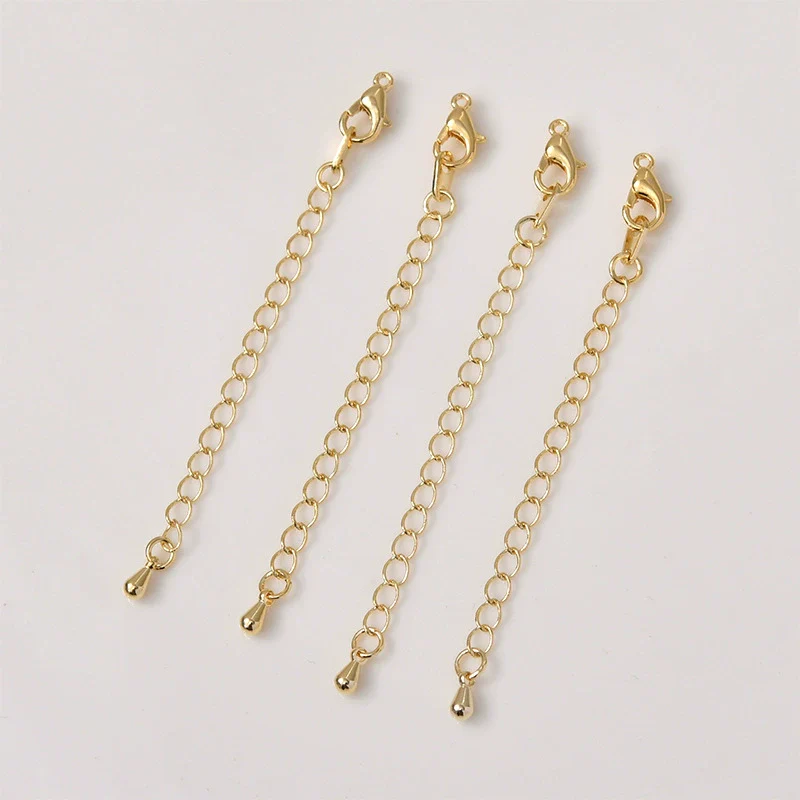 Jewelry Accessories Copper 14K Gold Plated Joker Pearl Bracelet Necklace With Lobster Buckle Extension Chain Diy Handmade - Image 6
