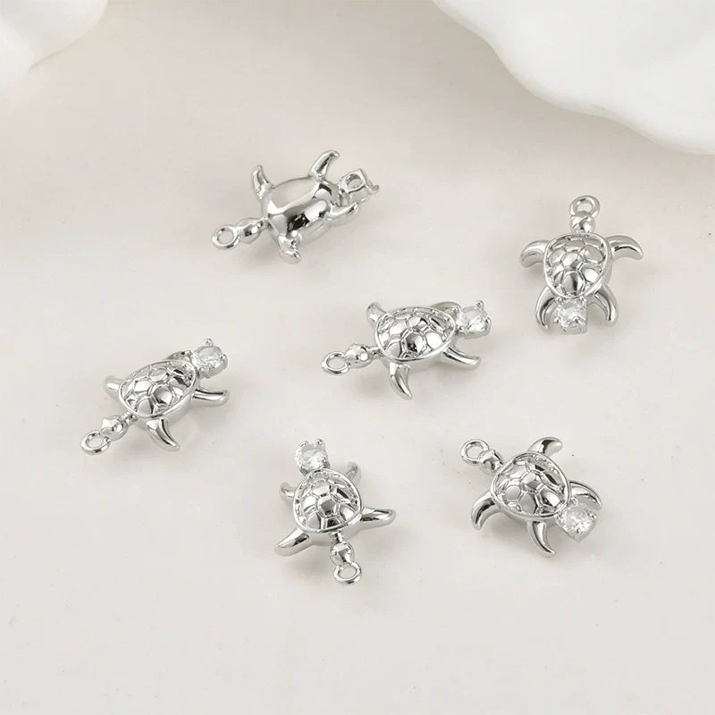 Jewelry Accessories Copper 14K Goldplated Oceanthemed Shell Starfish Coconut Tree Zircon Inlaid Diy Handmade - Image 13