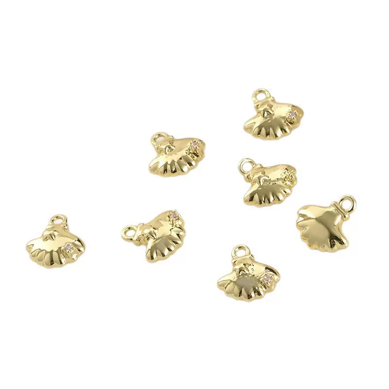 Jewelry Accessories Copper 14K Goldplated Oceanthemed Shell Starfish Coconut Tree Zircon Inlaid Diy Handmade - Image 5
