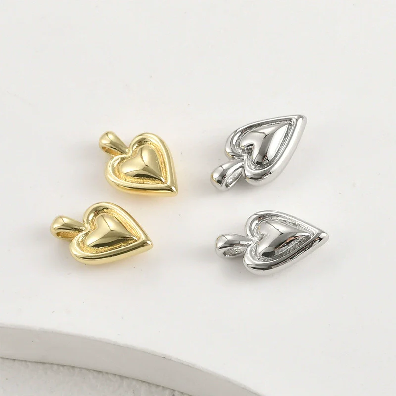 Jewelry Accessories Copper Bow Heart Pendant Electroplated Diy Handmade - Image 3