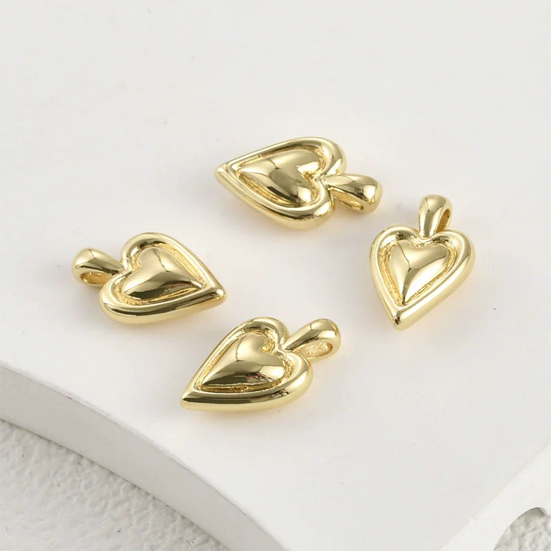 Jewelry Accessories Copper Bow Heart Pendant Electroplated Diy Handmade - Image 4