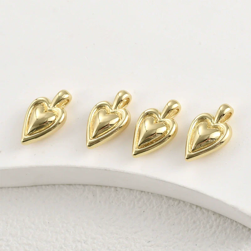 Jewelry Accessories Copper Bow Heart Pendant Electroplated Diy Handmade - Image 5