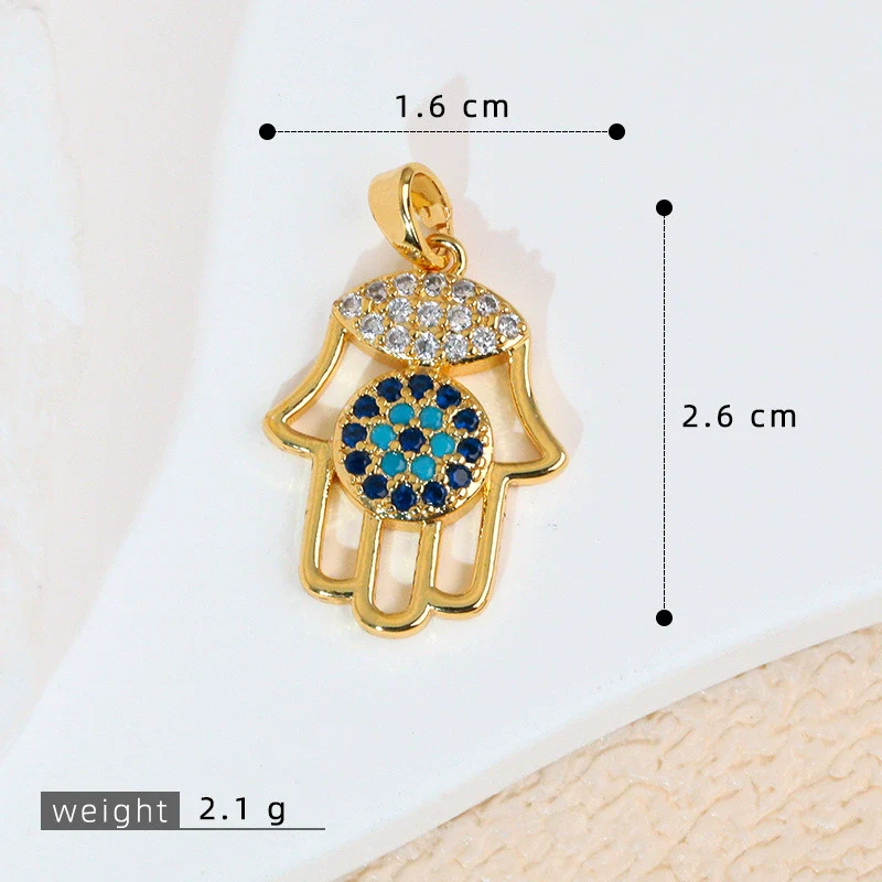 Jewelry Accessories Copper Devil's Eye Palm Pendant Necklace Electroplating - Image 12