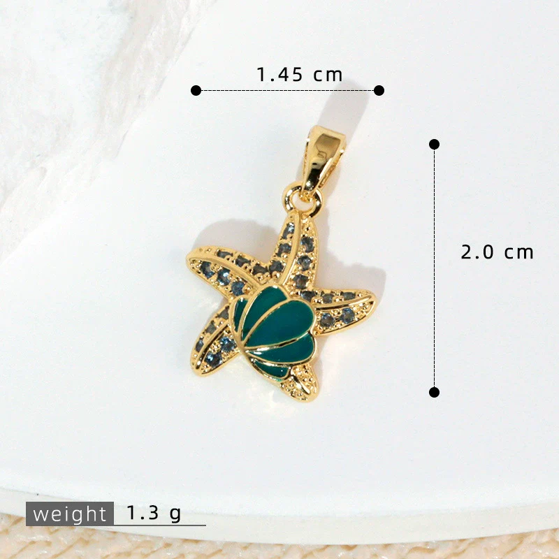 Jewelry Accessories Copper Electroplated Starfish Fivepointed Star Animal Style Necklace Pendant For Women - Image 10
