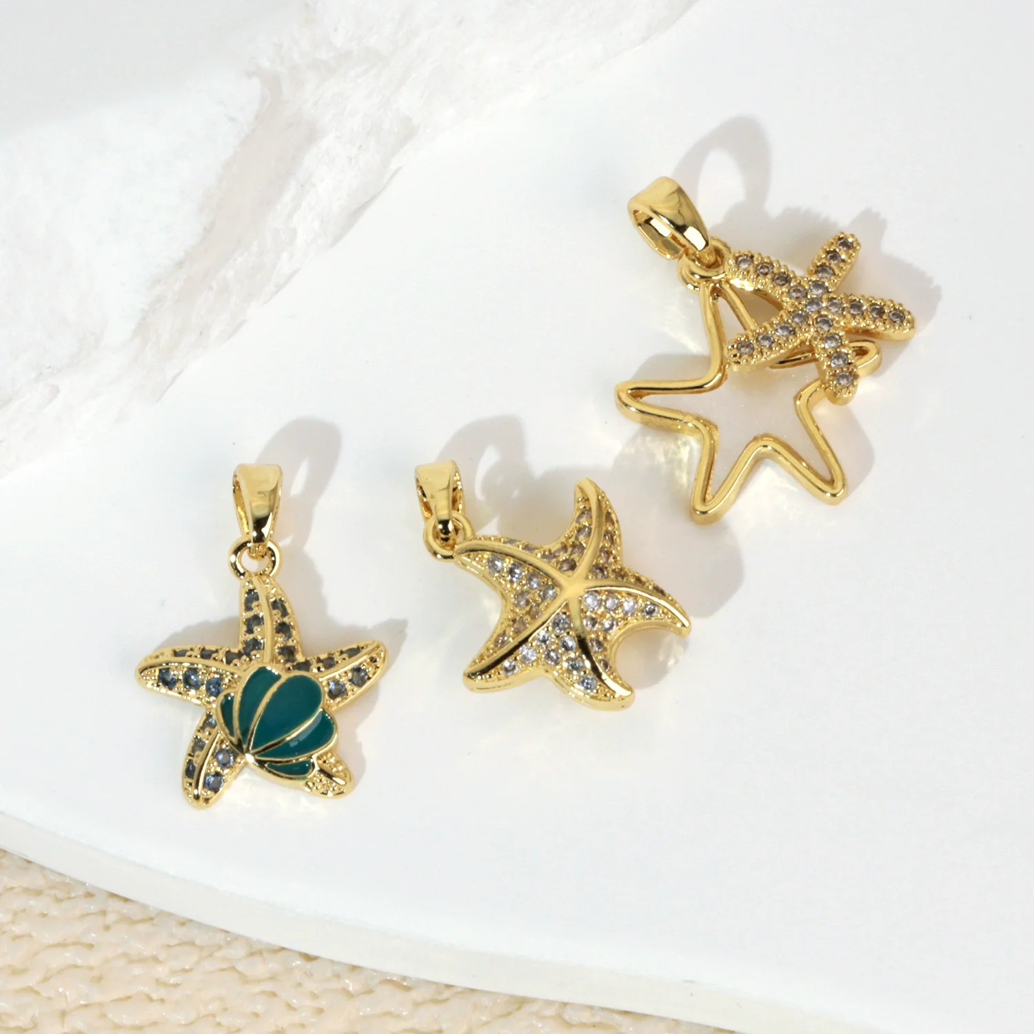 Jewelry Accessories Copper Electroplated Starfish Fivepointed Star Animal Style Necklace Pendant For Women - Image 3