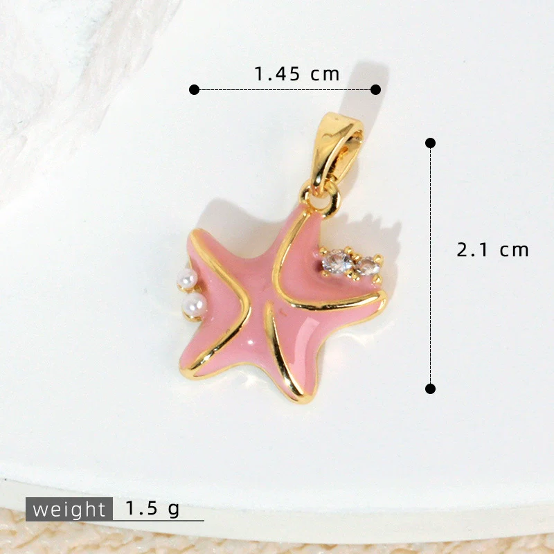 Jewelry Accessories Copper Electroplated Starfish Fivepointed Star Animal Style Necklace Pendant For Women - Image 6