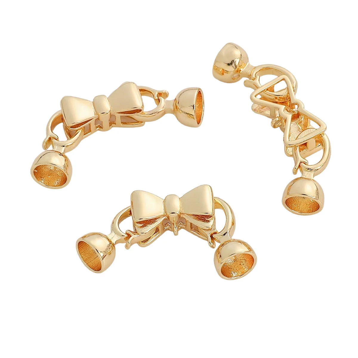 Jewelry Accessories Copper Goldplated Round Bow Tie With Universal Pearl Buckle Electroplating Handmade - Image 12