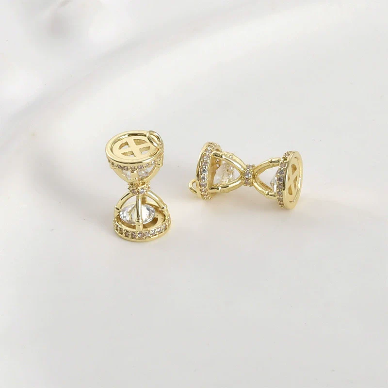 Jewelry Accessories Copper Hourglass Pendant Electroplated Zircon - Image 6
